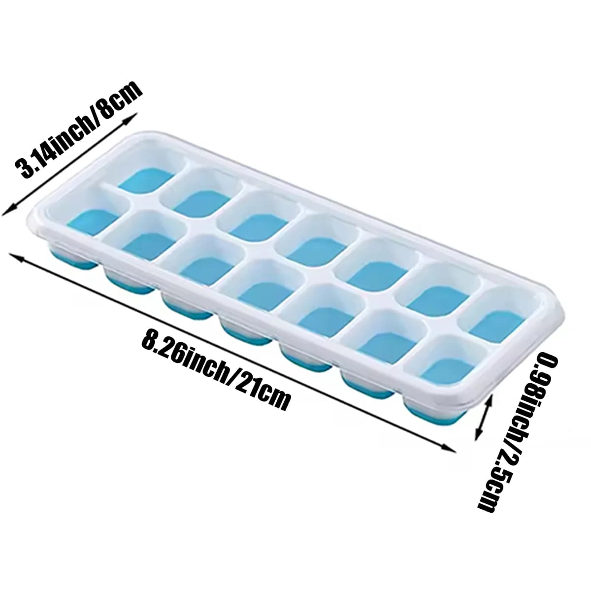 14-Compartment Ice Cube Tray With Lid