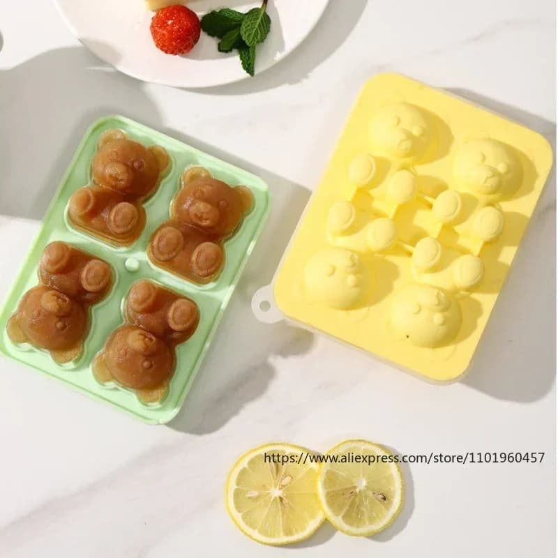 Bear Ice Block Mold With Funnel