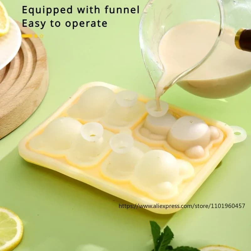 Bear Ice Block Mold With Funnel