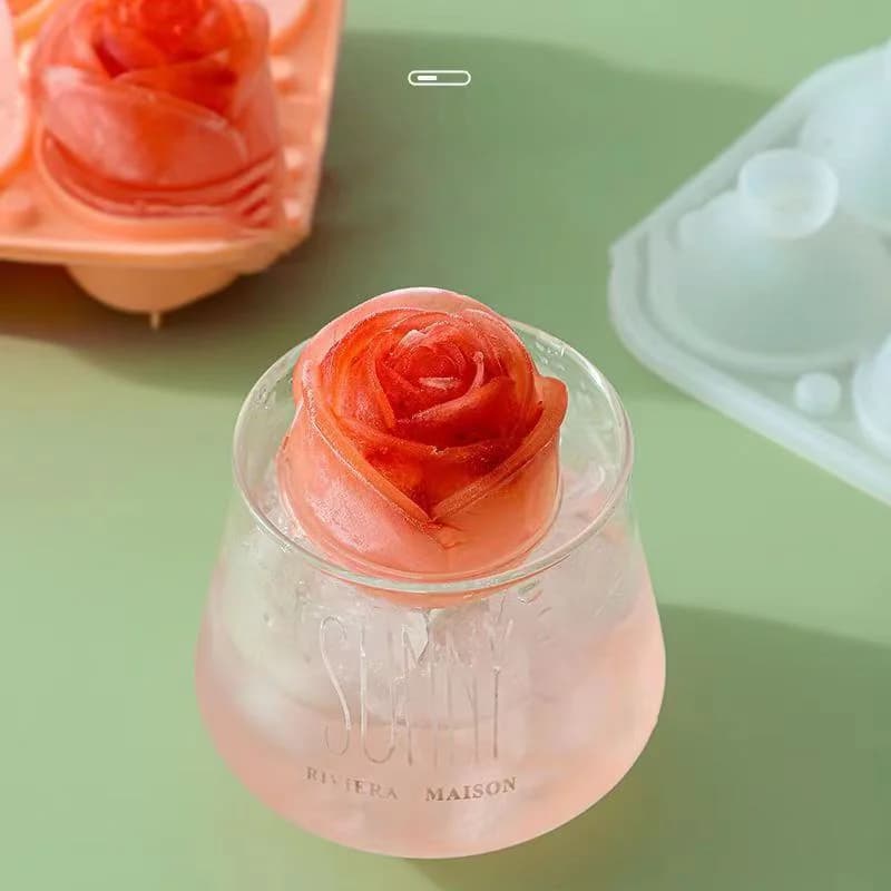 4-Cavity Rose Ice Cube Mold