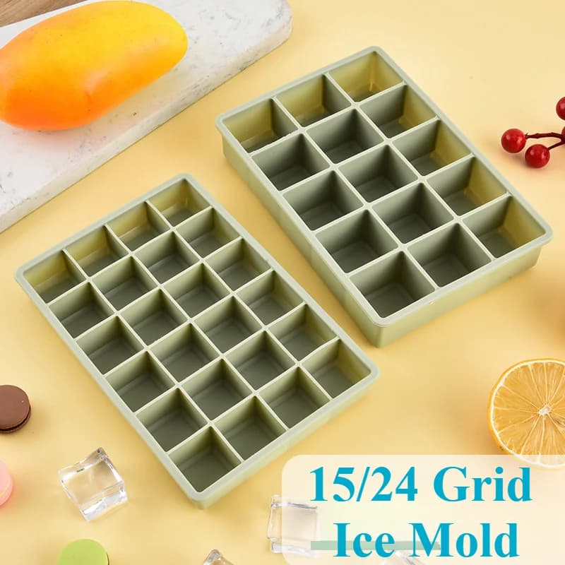 24-Grid Square Ice Cube Tray With Lid
