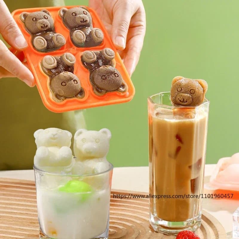 Bear Ice Block Mold With Funnel