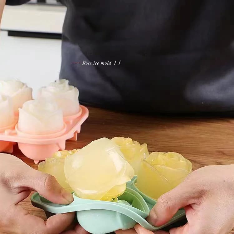 4-Cavity Rose Ice Cube Mold
