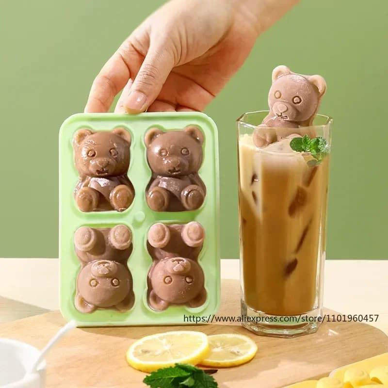 Bear Ice Block Mold With Funnel