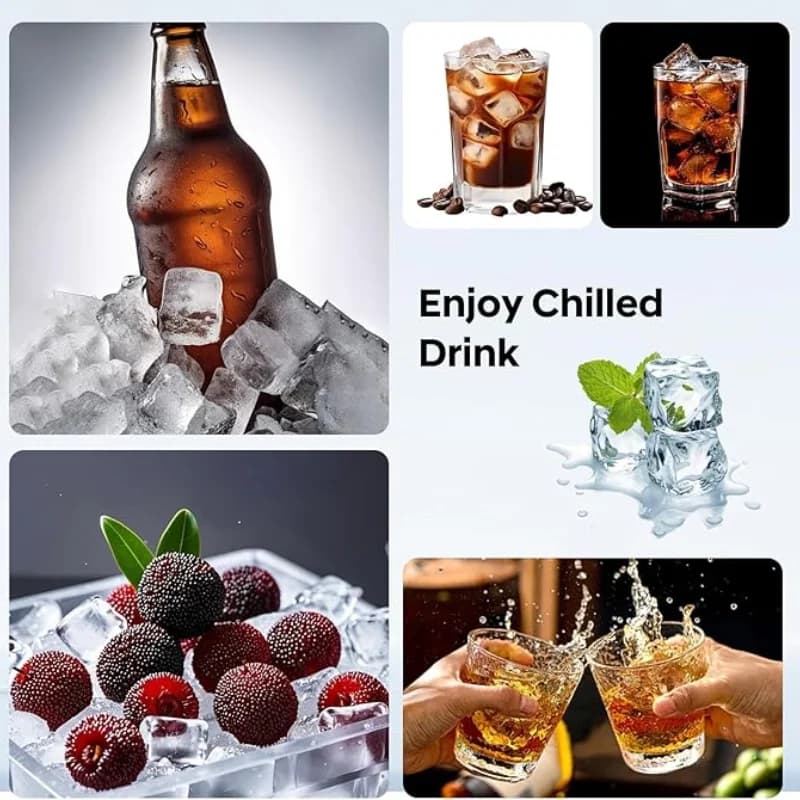 24-Grid Square Ice Cube Tray With Lid