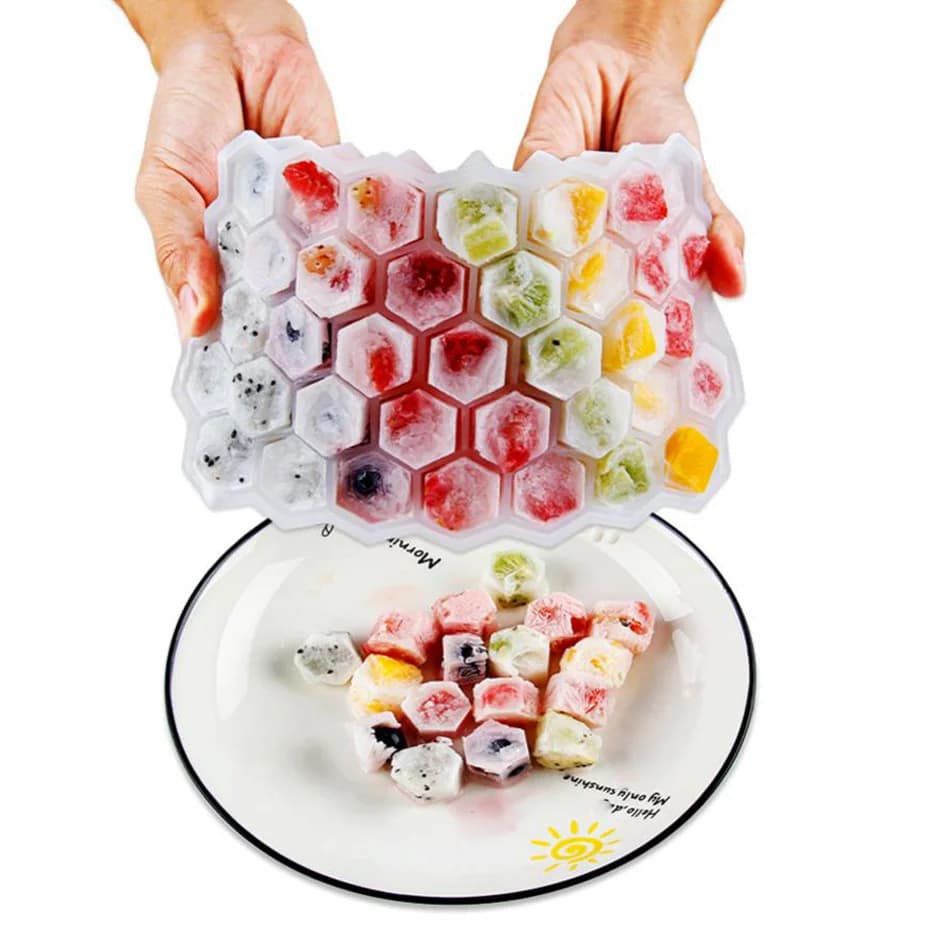 37-Grid Honeycomb Ice Cube Tray With Lid