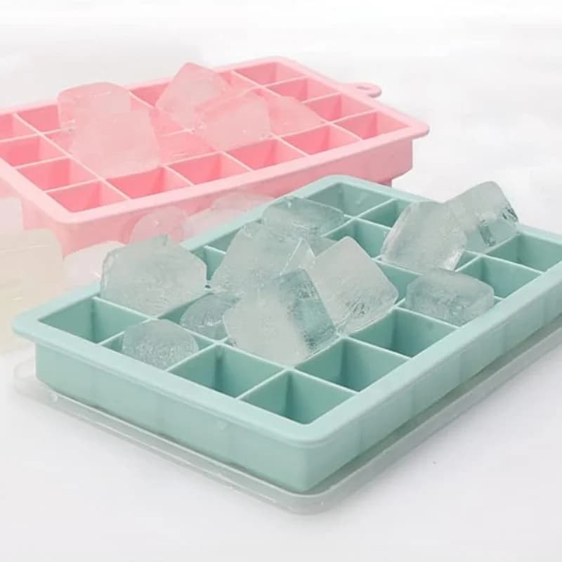 24-Grid Square Ice Cube Tray With Lid