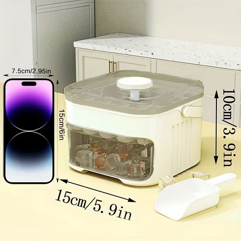 Large Capacity Double-Layer Ice Cube Box