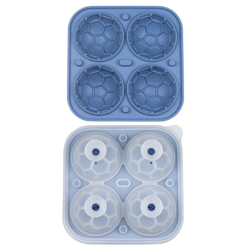 4-Cavity Football Ice Cube Tray With Lid
