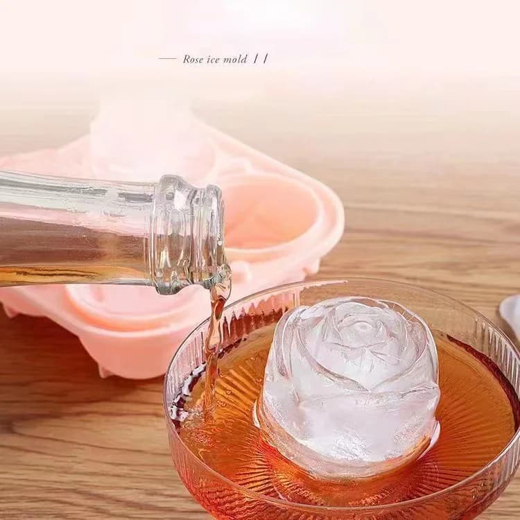 4-Cavity Rose Ice Cube Mold