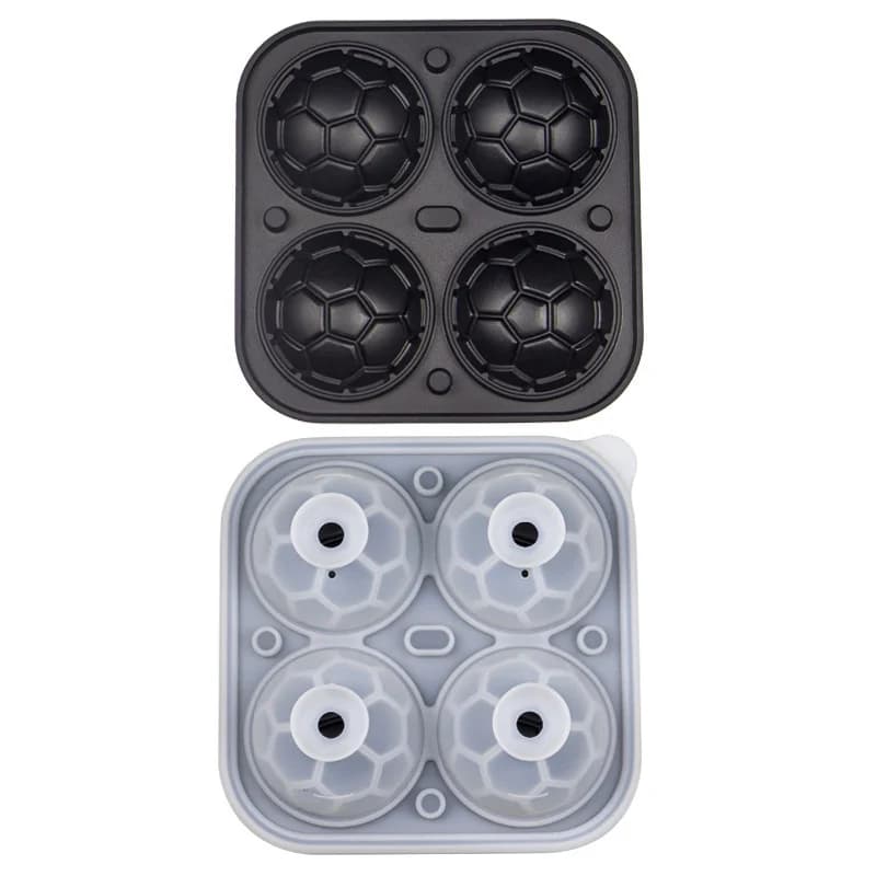 4-Cavity Football Ice Cube Tray With Lid