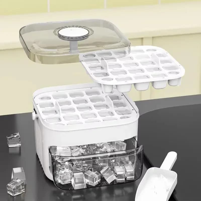 Large Capacity Double-Layer Ice Cube Box