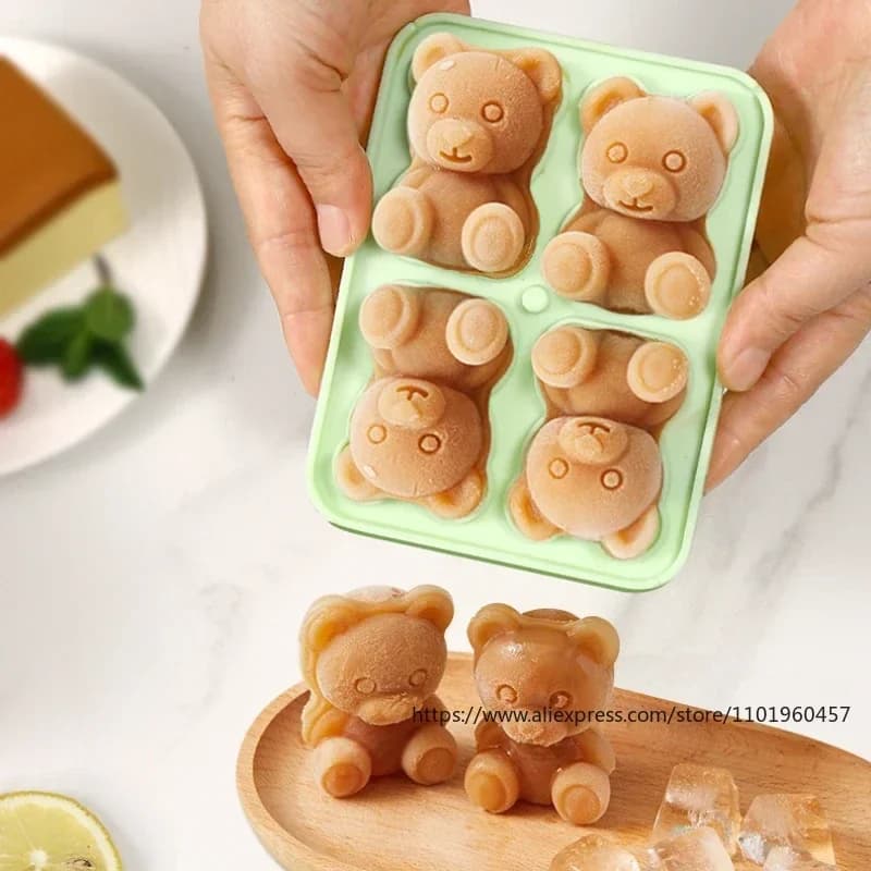 Bear Ice Block Mold With Funnel
