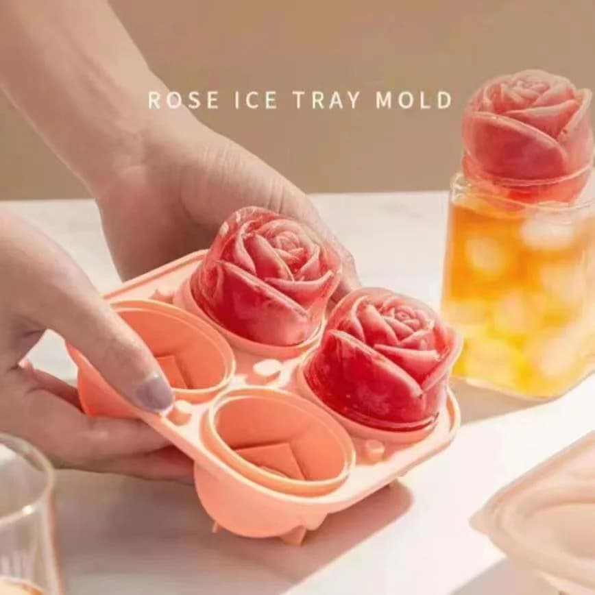 4-Cavity Rose Ice Cube Mold