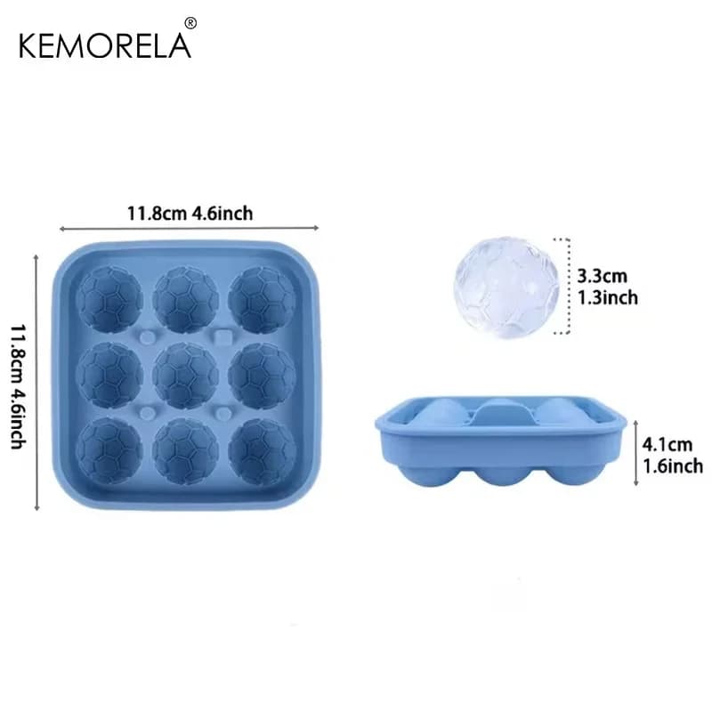 9-Hole Soccer Ball Ice Cube Tray With Lid